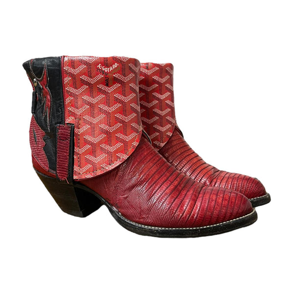 9.5 Exotic Red & Black with Designer Canty Boots®