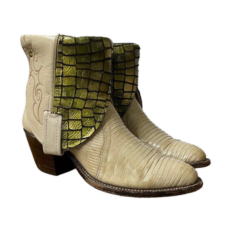 5.5 Cream Exotic & Green Canty Boots®