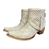 11 Embroidered White & Cream Leather Canty Boots®