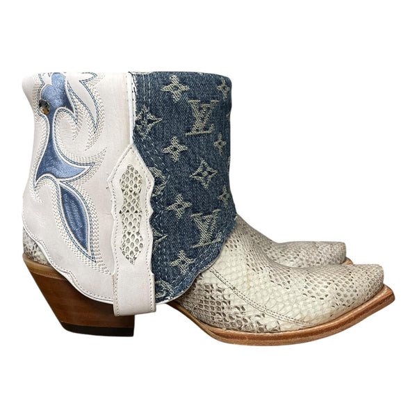 8.5 White Exotic & Designer Denim Canty Boots®
