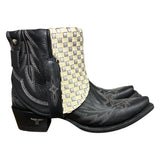 7 Embroidered Black & Metallic Woven Leather Canty Boots®