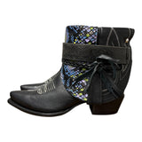 8 Black & Printed Exotic Leather Canty Boots® with Concho