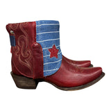 8 Red & Striped Denim with Star Inlay Canty Boots®
