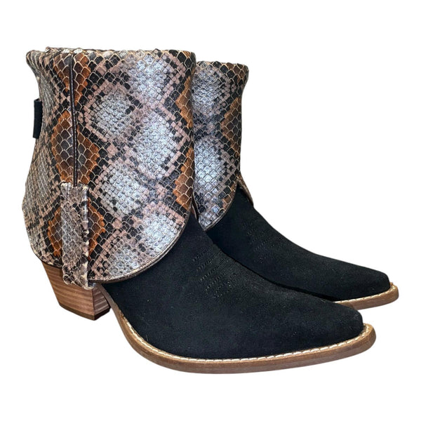 7 Black Rough Out & Embossed Exotic Canty Boots®