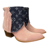 9 Baby Pink Rough Out & Designer Denim Canty Boots®