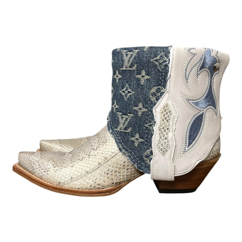 8.5 White Exotic & Designer Denim Canty Boots®