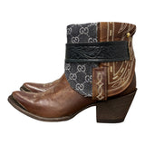 9 Embroidered Brown & Designer Denim Canty Boots®