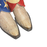 9 Embroidered Tan & American Flag Denim Canty Boots®