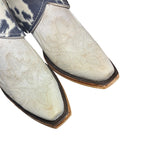 8.5 Embroidered White & Cowhide Printed Leather Canty Boots®