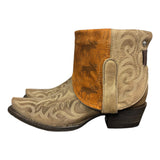 9 Embroidered Tan & Moose Printed Leather Canty Boots®