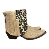 7 Embroidered Tan & Leopard Hair-on Hide Canty Boots®