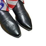 7.5 Black & American Flag Crystals Canty Boots®
