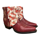 7 Red & Floral Leather Canty Boots®