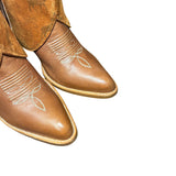 7 Brown & Moose Printed Leather Canty Boots® with Turquoise Concho