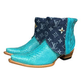 8.5 Metallic Turquoise & Designer Denim Canty Boots®