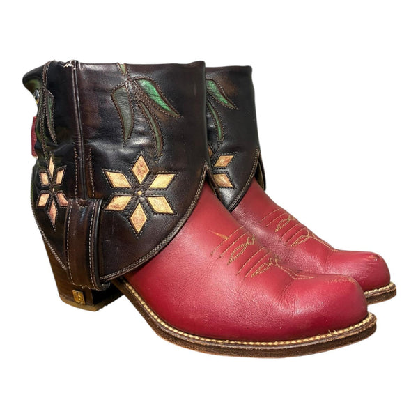 5.5 Two Toned & Floral Stacked Heel Canty Boots®