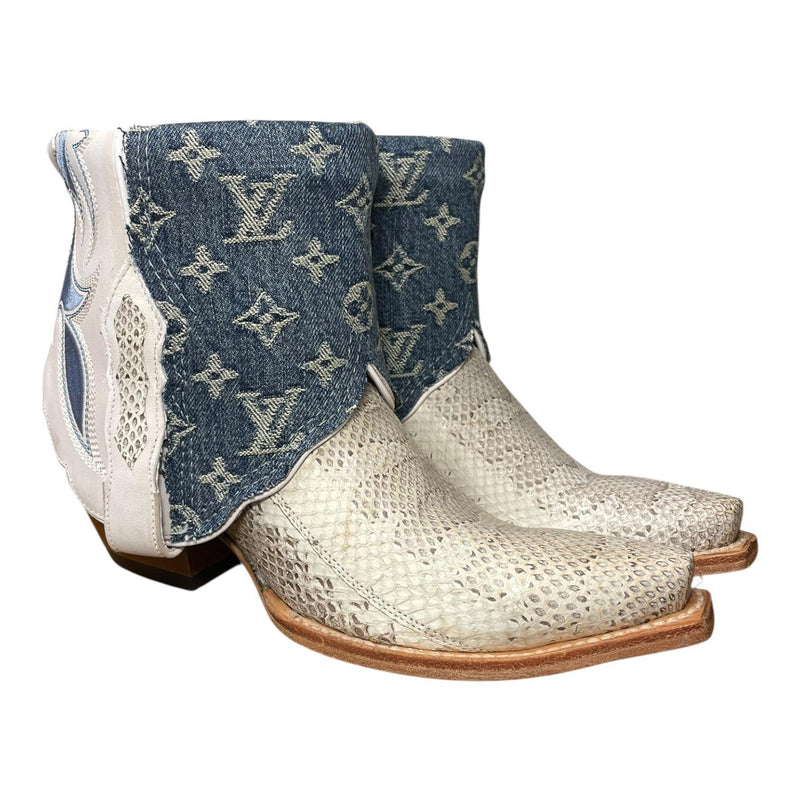8.5 White Exotic & Designer Denim Canty Boots®