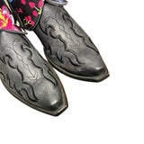 9.5 Embroidered Black & Floral Leather Canty Boots®