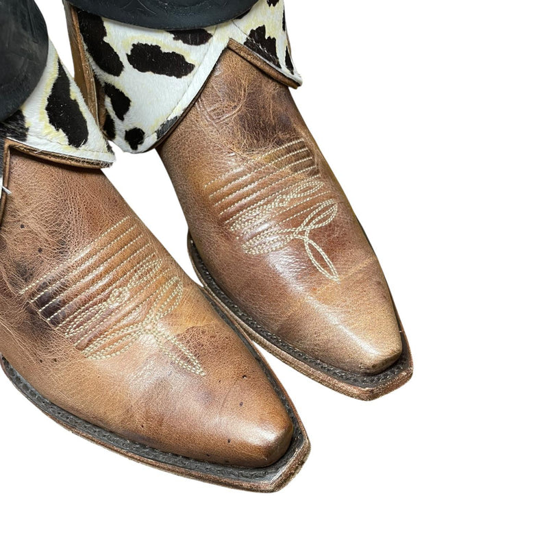 7.5 Brown & Leopard Hair-on Hide Canty Boots®