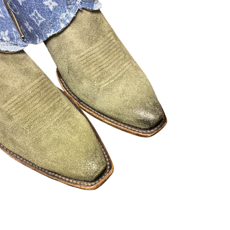 8 Green Rough Out & Layered Designer Denim Canty Boots®