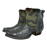 7 Embroidered Black & Camo Hair-on Hide Canty Boots®