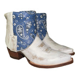 8.5 White & Blue Bandana Print Canty Boots®