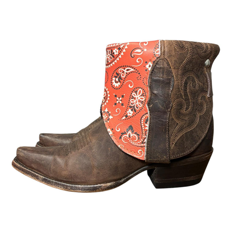 6 Embroidered Brown & Bandana Print Canty Boots®