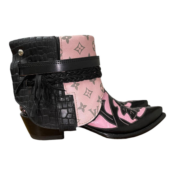 8.5 Pink & Black with Designer Canty Boots®