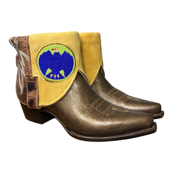 10 Two Toned Shimmer & Inlaid Beaded Eagle Canty Boots®
