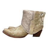 11 Floral Embroidered & Shimmer Leather Canty Boots®