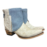 7.5 Embroidered White & Blue Leather Canty Boots®