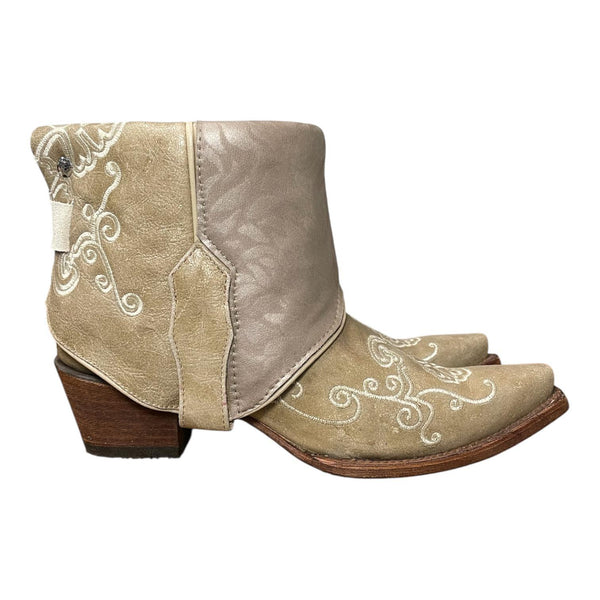 11 Floral Embroidered & Shimmer Leather Canty Boots®