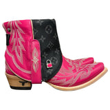 8 Embroidered Hot Pink & Designer Canty Boots® with Silver Locket Concho