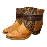 7 Tan & Leopard Hair-on Hide Canty Boots®