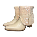 9 Pale Pink & Mudcloth Stacked Heel Canty Boots®