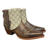 9.5 Brown & Designer Canty Boots® with Turquoise Concho