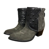 6.5 Charcoal Rough Out & Studded Black Leather Canty Boots®