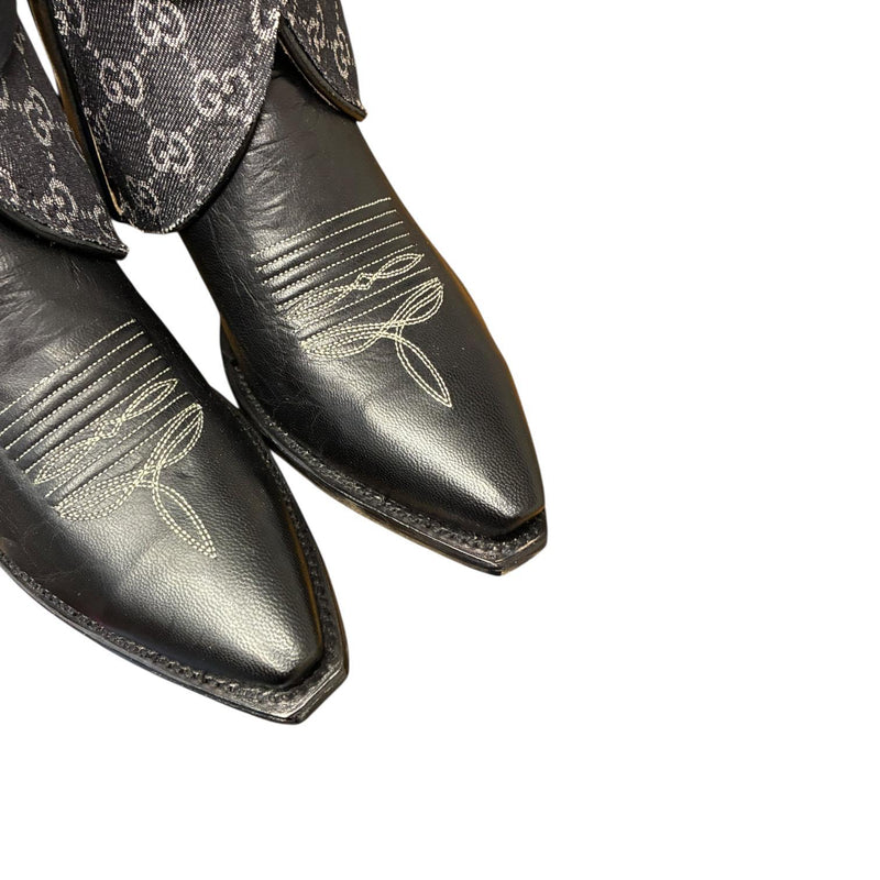 9 Embroidered Black & Designer Denim Canty Boots®