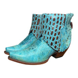 7.5 Turquoise & Spotted Leather Canty Boots®