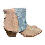 10 Pink Rough Out & Layered Designer Denim Canty Boots®