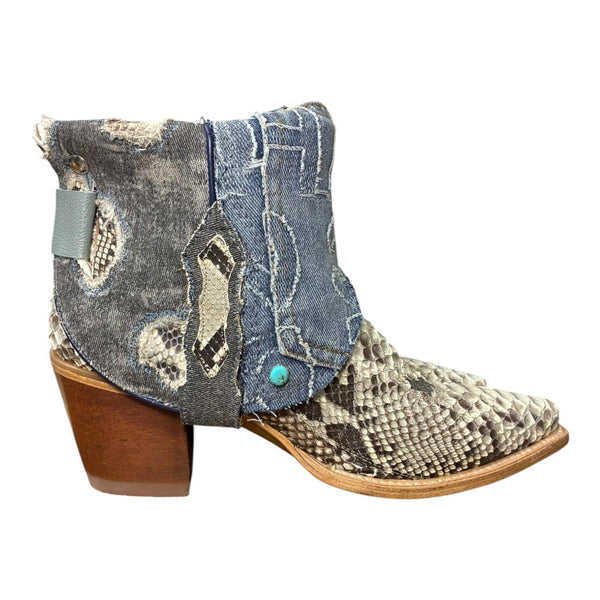 8 Exotic & Designer Denim Pockets Canty Boots® with Turquoise Concho