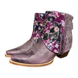 9 Purple & Floral Leather Canty Boots®