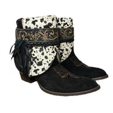 8.5 Black Rough Out & Spotted Hair-on Hide Canty Boots®