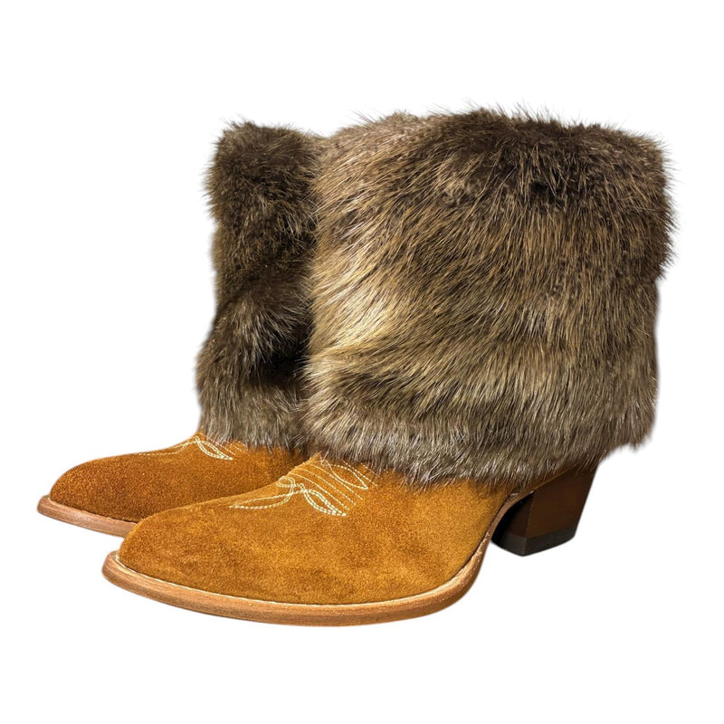 6.5 Cognac Rough Out & Beaver Fur Canty Boots®