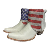 11 White & American Flag Crystals Canty Boots®