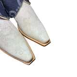 7 Embroidered White & Designer Denim Canty Boots®