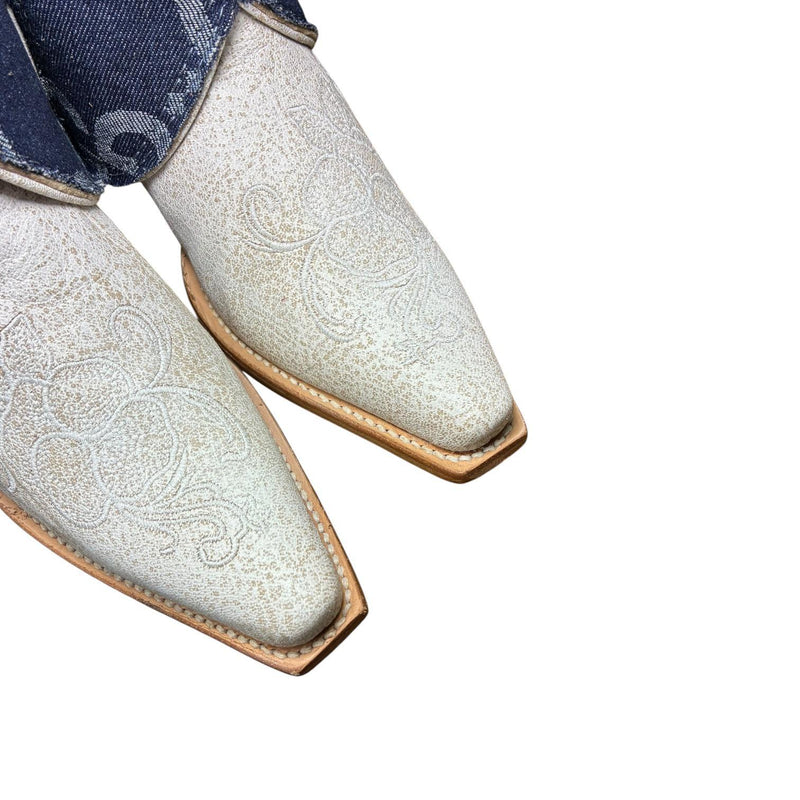 7 Embroidered White & Designer Denim Canty Boots®