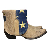 9 Embroidered Tan & American Flag Denim Canty Boots®