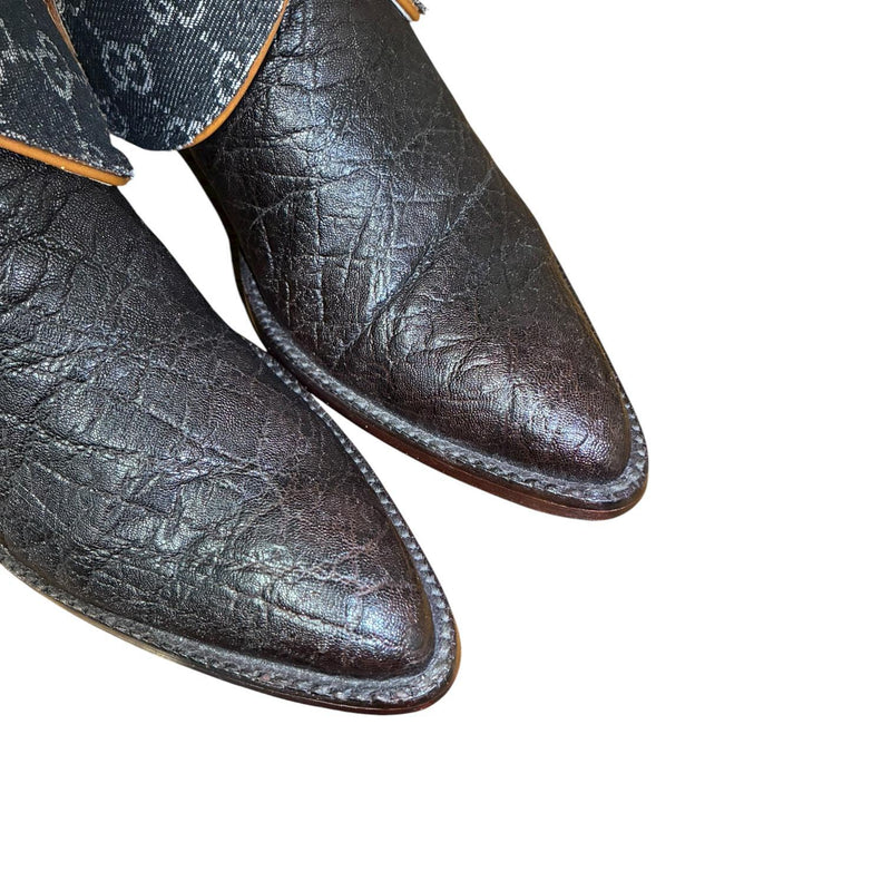 8 Two Toned Exotic & Designer Denim Canty Boots®