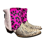 7 Pink Exotic & Leopard Hair-on Hide Canty Boots®